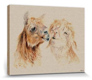 Lamas Poster Leinwandbild Auf Keilrahmen - Sweet Nothings, Jane Bannon (40 x 50 cm)