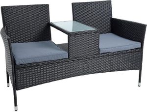 Polyrattan Gartenbank Bank Rattan Sitzbank 2-Sitzer Gartenmöbel Balkonmöbel