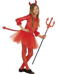 Teufel-Set Mädchen-Teufelkostüm rot