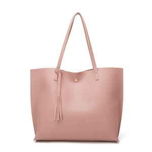 Damen Handtaschen Aus Hochwertigem Leder Kompaktes Handgepäck Messenger Bag Quaste Umhängetasche,Farbe: Rosa