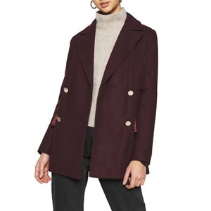 Pepe Jeans Damen Mantel Jacke Übergangsjacke Winterjacke, mit Knopfverschluss , Größe:M, Farbe:Rot-dunkelrot