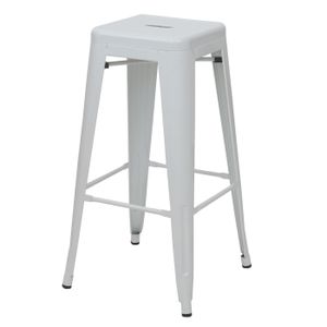 Barová židle HWC-A73, barová židle, kovový průmyslový design, stohovatelná  bílá