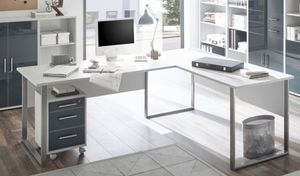 Winkelkombination Büro Home Office Grau Lichtgrau Office Lux ohne Rollcontainer
