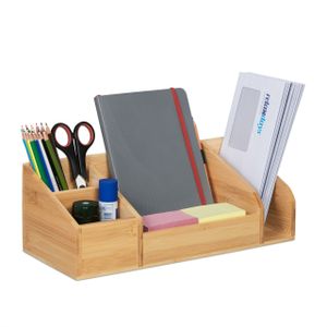 relaxdays Schreibtisch Organizer aus Bambus