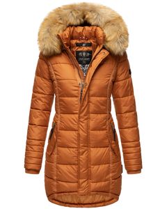 Navahoo PAPAYA Damen Winter Jacke Steppjacke Mantel Parka Kapuze Warm Gefüttert Rusty Cinnamon Gr. 38- M