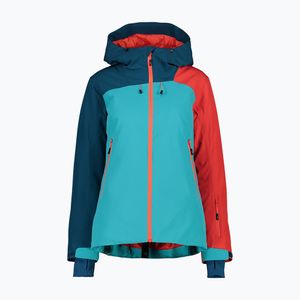 CMP Damen Outdoorjacke Funktionsjacke Skijacke Jacket Fix Hood Unlimitech, Farbe:Mehrfarbig, Größe:36, Artikel:-E726 lagoon