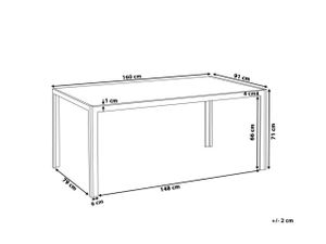 BELIANI Záhradný stôl strieborná čierna 160 x 90 cm hliníková sklenená doska silný hliníkový rám vonkajší obdĺžnikový moderný