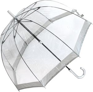 Fulton Regenschirm Glockenschirm transparent durchsichtig Silberrand