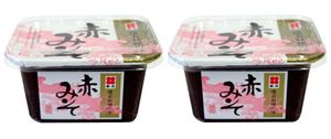 Doppelpack SHINJYO MISO Suppen-Paste, DUNKEL (2x 300g) | Aka Shiro Miso | Miso Suppe | Japan