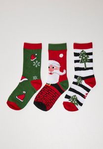Ponožky Urban Classics Stripe Santa Christmas 3-Pack multicolor - 43-46