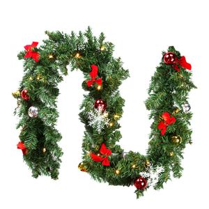 Jiubiaz 5m Weihnachtsgirlande mit Beleuchtung, Tannengirlande künstlich 100 LED warmweiß, IP44 Weihnachtskranz, Girlande Weihnachtsdeko für Weihnachten, Treppen, Kamine