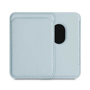 kwmobile Kartenhalter kompatibel mit Apple iPhone 15 / 14 / 13 / 12 Serie - Kartenfach Halter magnetisch - Handy Kartenetui kompatibel mit MagSafe - Hellblau