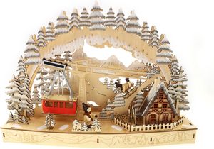3D Schwibbogen Lichterbogen Holzschnitt, Seilbahn, Glitzer, 44,5*9,5*31,5cm, batteriebetrieben, Timer Funktion (6h on/18h off) Weihnachtsdeko Fensterschmuck 3D Schwibbogen Lichterbogen Holzschnitt, Seilbahn, Glitzer, 44,5*9,5*31,5cm, batteriebetrieben, Timer Funktion (6h on/18h off) Weihnachtsdeko Fensterschmuck