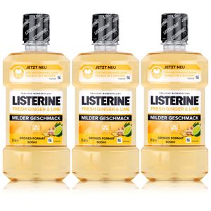 Listerine Fresh Ginger & Lime 600ml - Milder Geschmack (3er Pack)
