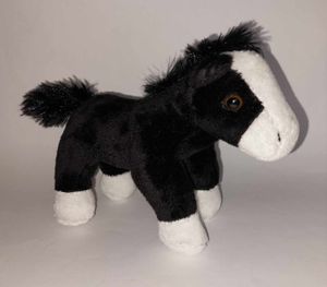 Plüschtier Pferd 16 cm, schwarz,  Stofftiere Kuscheltiere Pferde Pony Ponys Tier
