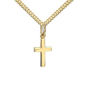 Goldkette Kreuzanhänger 585 Gold Goldkreuz für Damen, Herren und Kinder  Kettenanhänger 14 Karat Mit Halskette  - Kettenlänge 50 cm.