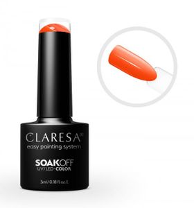 CLARESA SoakOFF UV/LED Gel - Neon 7 Orange, 5 ml