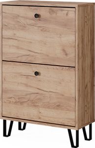 Vicco Schuhkipper Siri, 60 x 92 cm mit 2 Klappschubladen, Goldkraft Eiche