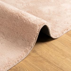 vidaXL Teppich HUARTE Kurzflor Weich und Waschbar Blassrosa 80x200 cm