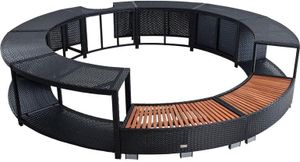 Whirlpool Umrandung Poolumrandung Poolverkleidung Rattan Pool Rahmen Schwarz