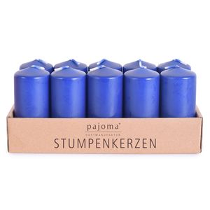 pajoma Stumpenkerzen 10 Stück, Blau | Ø 40 x 90 mm, Brenndauer: 9 Stunden