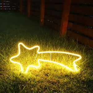SALCAR LED Neonlicht Sternschnuppe 70cm, 240er LED Lichtschlauch, LED Fenster Silhouette Weihnachtslicht - Warmweiß