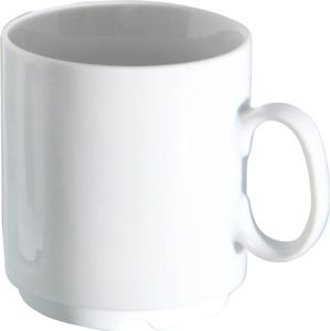 Van Well Profi weiß Kaffeebecher stapelbar mit 3 Abtropfrillen