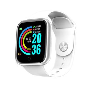 Y68 Smart-Armband, 1,3-Zoll-High-Definition-Farb-Touchscreen, IP67 wasserdicht, Schrittzähler, Herzfrequenz-/Blutdruck-/Schlafüberwachung, Fernbedienungskamera, weiß