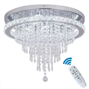 Fortuna Lai Kristall Modern Kronleuchter Dimmbar LED Deckenleuchte Wohnzimmer Fernbedienung