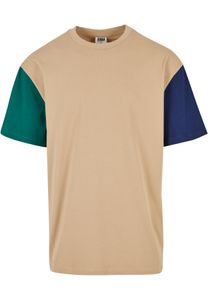 Pánské tričko Urban Classics Organic Oversized Colorblock Tee unionbeige - XL