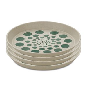 Koziol Teller-Set Connect Plate Monstera Dots 4-tlg., Kuchenteller, Kunststoff, Nature Desert Sand, 20.5 cm, 1453700