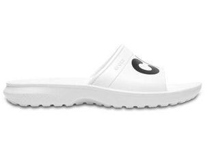 CROCS CLASSIC GRAPHIC SLIDE Damen Flip-Flops weiß 36,5