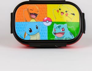 Pokémon Brotdose - Kinder Lunch Box - Vesperdose mit 2 Fächern & Göffel-Messer