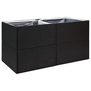 vidaXL Pflanzkübel Schwarz 157x80x80 cm Poly Rattan