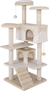lionto Kratzbaum Höhe 130 cm, beige/weiß