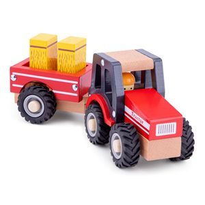New Classic Toys traktor Little Driver24 cm Holz rot 4-teilig, Farbe:rot