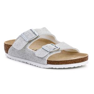 Birkenstock Mädchen-Pantolette mit Tieffußbett Arizona Kids BF Weiß, Farbe:multicolor, EU Größe:27