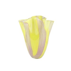 Vase Tulip gelb Glas Ø 22 cm H 24 cm