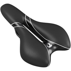 WELLGRO Sportsattel schwarz - Rennradsattel - ca. 28x16x8 cm (LxBxH) - Fahrradsitz für Mountainbike - Trekkingrad - Fahrradsattel gepolstert
