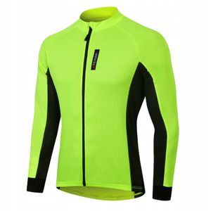 Langarm Fahrradtrikot Fahrradjacke Herren Radtrikot Atmungsaktive Jersey Shirts Fahrradbekleidung Grün XL