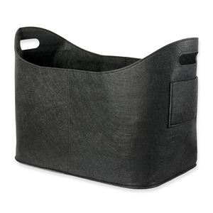 Schramm® Kaminholztasche schwarz aus Filz Holzkorb ca. 53x40x30 cm wählbar 1, 2 oder 3 Stück Filzkorb Zeitungskorb Filztaschen , Größe:1 Stück