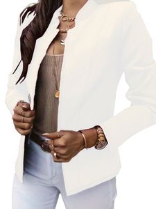 Damen Blazer Langarm Strickjacke Jacke Casual Open Fron Mantel Büro Revers Jacken Weiß,Größe 4XL