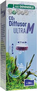 Dennerle CO2 Diffusor Ultra M | für Süßwasser-Aquarien bis 200 Liter | aus Acrylglas - mit integriertem Blasenzähler | Membran aus Spezial Sintermaterial