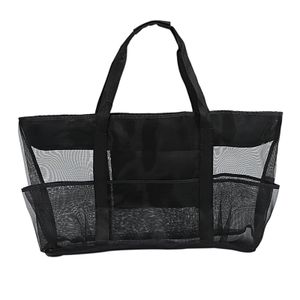 XXL Netz-Strandtasche Familie Netz-Strandtasche Netztasche für Sandspielzeug, Extra große Familien-Netz-Strandtasche Tragetasche,