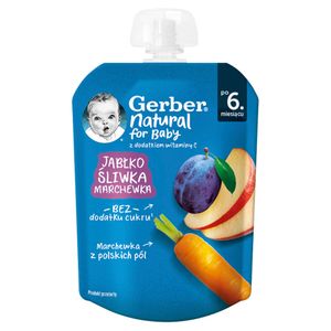 Gerber Jablko Švestka Mrkev Po 6 měsících 80 G