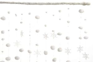 Schneeballvorhang mit Flocken weiß 90 x 200 x 3 cm