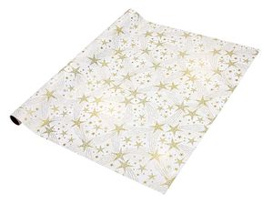 SIGEL GP115 Weihnachts-Geschenkpapier, Dancing Stars, mit Golddruck, 5 m x 70 cm, 80 g/m²