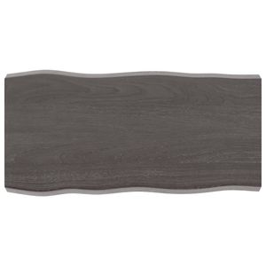 [Home] Tischplatte 80x40x6 cm Massivholz Eiche Behandelt Baumkante , Neue Mode 2024 im häuslichen Leben