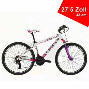 BRERA Combat 27,5 Zoll 21 Gänge 43 cm Rahmengröße Sportfahrrad Sportrad Damen Herren Unisex Mountainbike Fahrrad Weiß