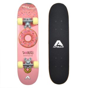Apollo Kinder Skateboard, | kleines Komplett Board mit ABEC 3 Kugellagern und Aluminium Achsen  | Coole Designs für Kinder | Cruiser Boards für Mädchen und Jungs | Kinder Skateboard ab 3 Jahre  - "Donut" 61cm